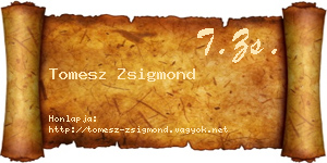 Tomesz Zsigmond névjegykártya